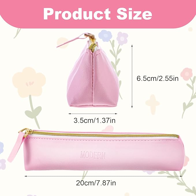 Tucnoeu 2pcs Small Leather Pouch Mini Cosmetic Bag for Purse Small Make Up Bag with Zipper Portable Cosmetic Organizer for Women and Girls