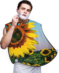 Tea Cups With Roses Romantic Shabby Print Beard Bib Shaving Apron, Beard Hair Trimming Cape Gift For Dad