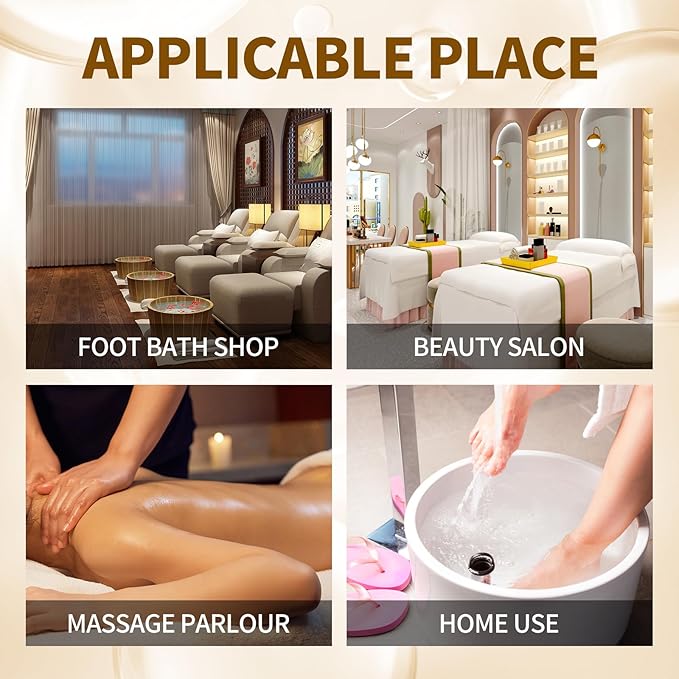 nbc BeautiLab Pedicure Kit Foot Soak Set: Bubble Salt, Sugar Scrub, Massage Mask, Massage Lotion in a Box, 4 Step Foot Spa Kit for Dry Feet,Tired Feet（3 Set Golden petals)
