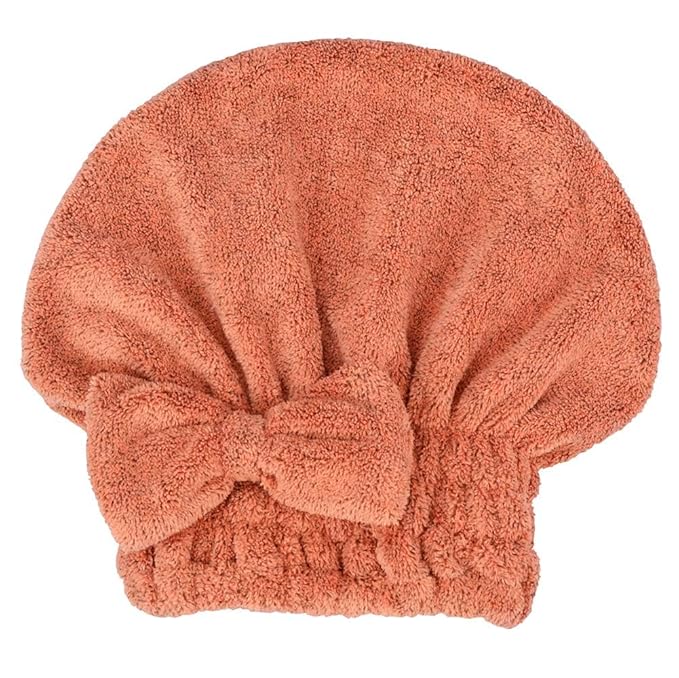 MAYOUTH Microfiber Hair Drying Towels Head wrap with Bow-Knot Shower Cap Hair Turban hairWrap Bath Cap for Short or Curly Long & Wet Hair Gift for Women 2pack