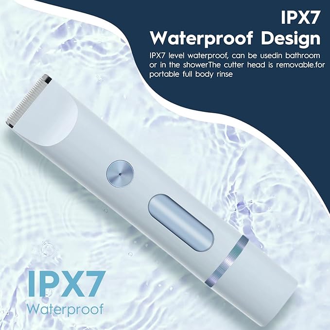 2026 Upgraded 2 in 1 Bikini Trimmer for Women with LCD Display,Dual Head Cordless Electric Bikini Shaver,IPX7 Waterproof Wet/Dry Body Hair Trimmer for Face,Azure