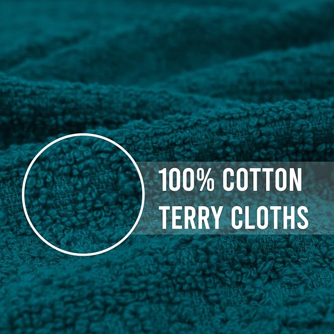 DAN RIVER Premium Kitchen Towels - [Pack of 12] 100% Cotton (16x 26 Inches) -Super Soft,Highly Absorbent, Quick Dry, Dish Towels for Kitchen Towels -Teal