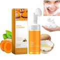 JISKG Turmeric Glow Wash Face Wash With Brush, Deep Cleansing Scrub Exfoliating Turmeric Foaming Facial Cleanser For All Skin. (100ml)