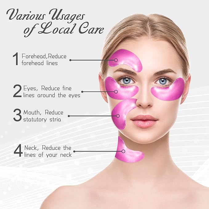 Permotary 30 Pairs Gel Collagen Eye Pads,Crystal Collagen Under Eye Mask for Moisturizing,Reducing Fine Lines&Dark Circles& Puffy Eyes Under Eye Patch for Women Men, Pink