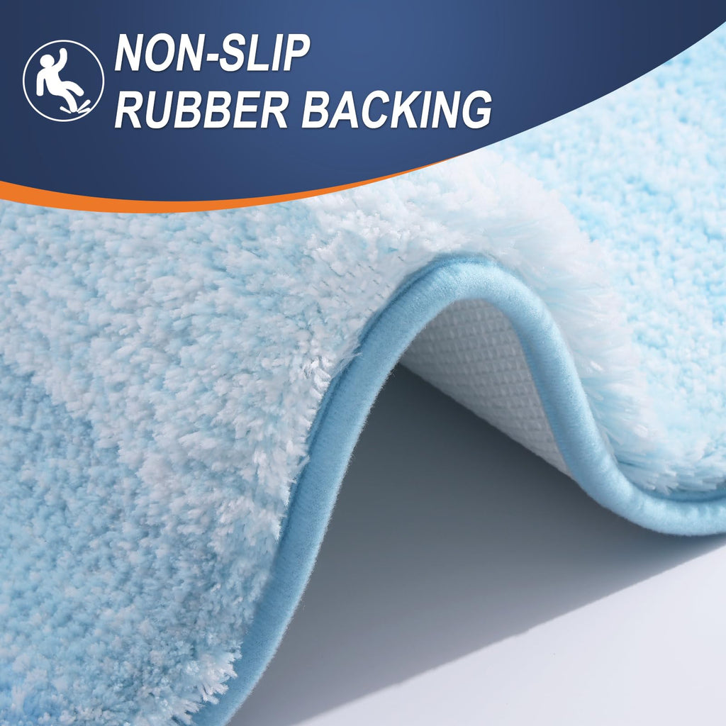 OLANLY Micorfiber Bathroom Rug Set 2 Piece, 30"x20"+U-Shaped 24"x20"
