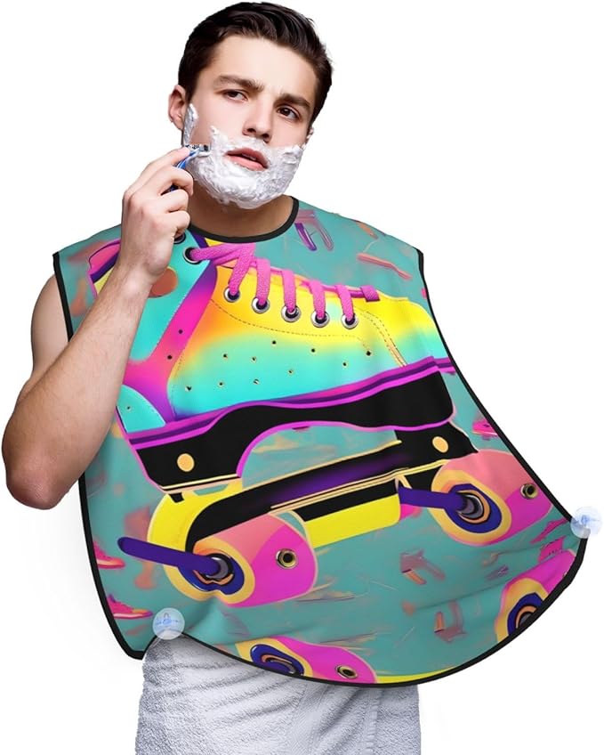 Pansy Perfection Print Beard Bib Shaving Apron, Beard Hair Trimming Cape Gift For Dad