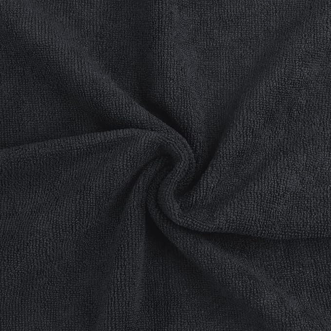 Orighty Black Salon Towel, Pack of 24 (Not Bleach Proof, 16 x 29 Inches) Super Soft and Absorbent Microfiber Hair Salon Towels for Salons, Hand, Gym, Bath, Spa and Home Hair Care