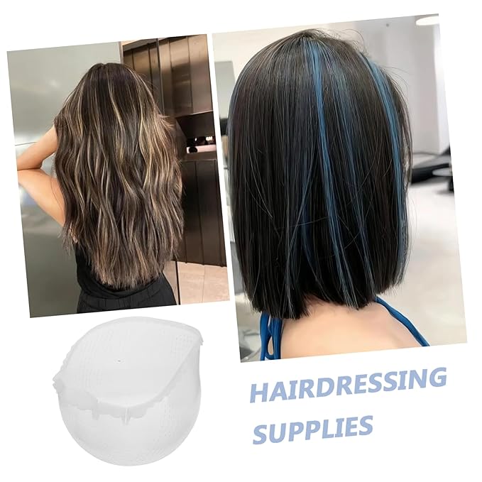 VALICLUD Silicone Highlighting Cap for Long Hair Hair Coloring Tool Cross Holes for Salon Use