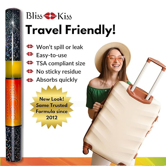 Bliss Kiss Simply Pure Cuticle Oil Pen, Bali Mango Fragrance | Jojoba Nail Growth Oil for Softer Cuticles & Healthier-Looking Nails | Nail Oil Pen for Women | TSA Friendly | Made in USA | 1-Pen 2ml