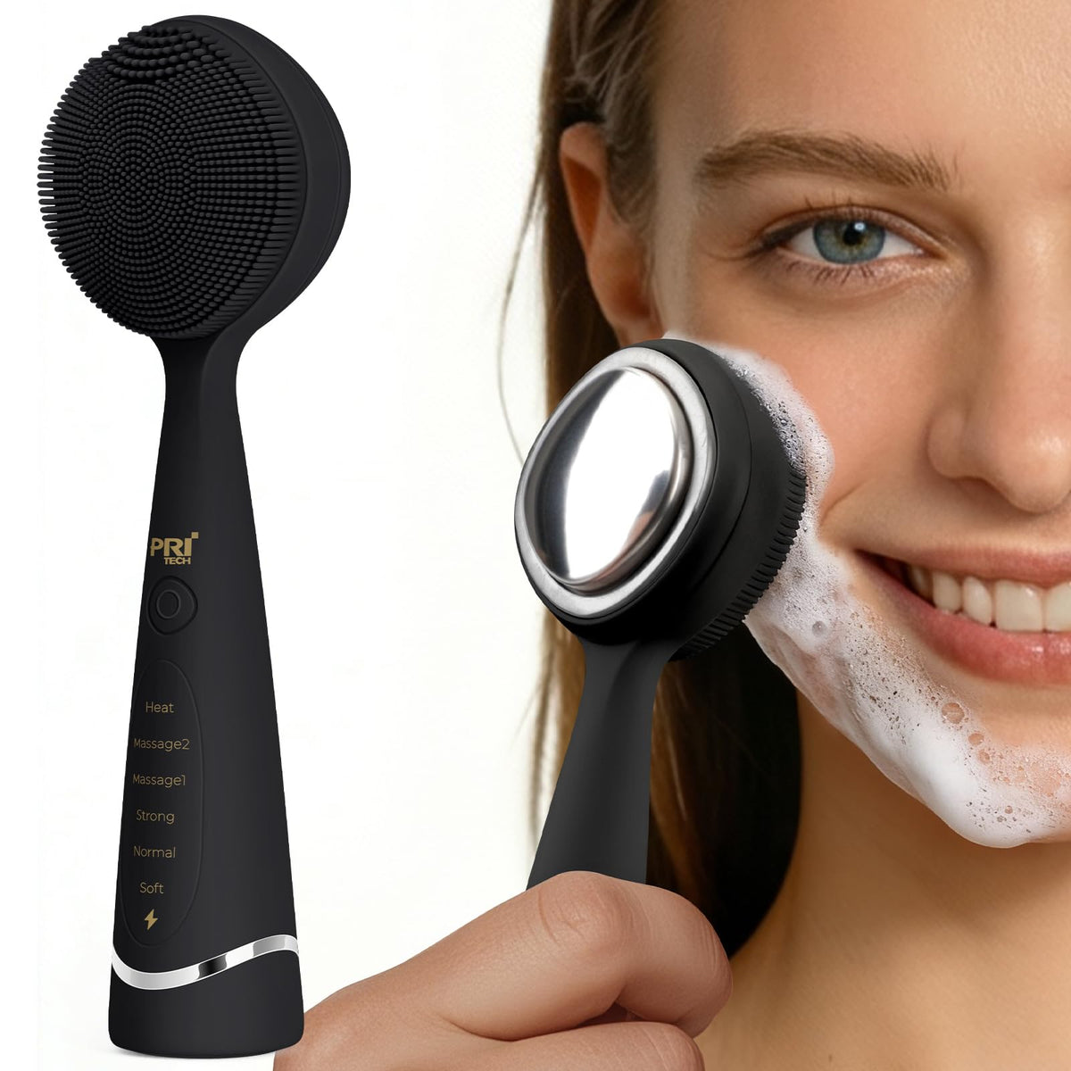 Rechargeable Facial Cleansing Brush Face Scrubber with 5 Cleansing Modes
