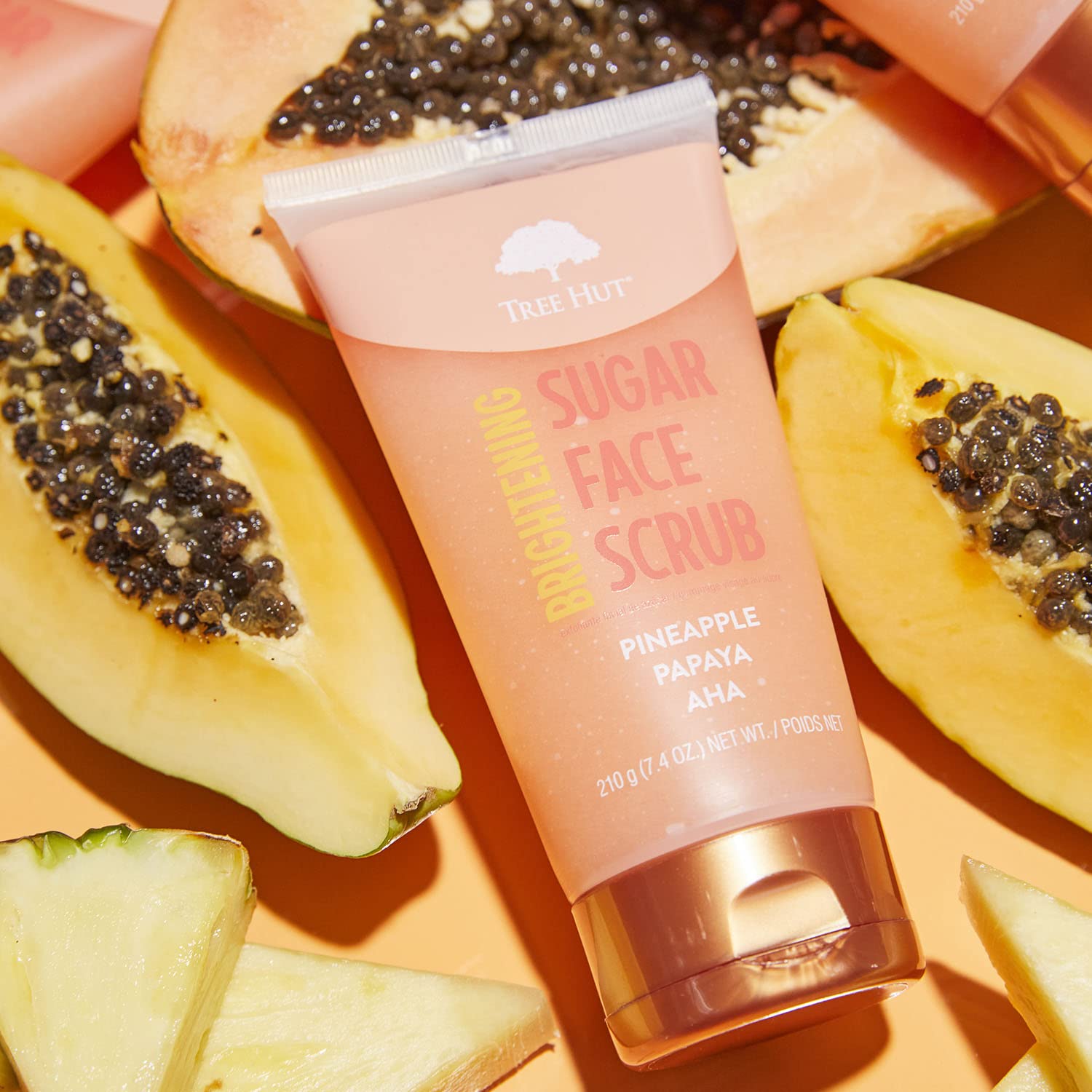 Tree Hut Pineapple & Papaya Brightening Face Scrub | Deep Cleans Pores to Remove Dead Skin & Impurities | Nourishing Essential Body Care | 7.4 fl oz.