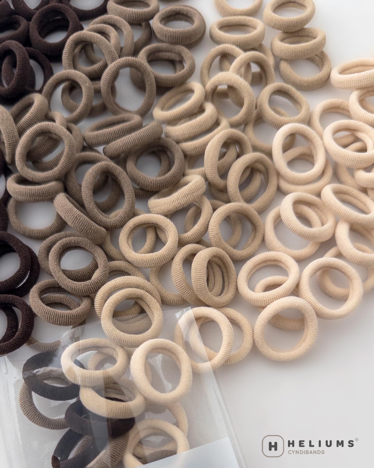 Heliums Extra Small Hair Ties No Damage - Dark Brown - Mini 0.7 Inch Tiny Soft Seamless Hair Bands for Toddlers, Braids, Kids Ponytails- 40 Count