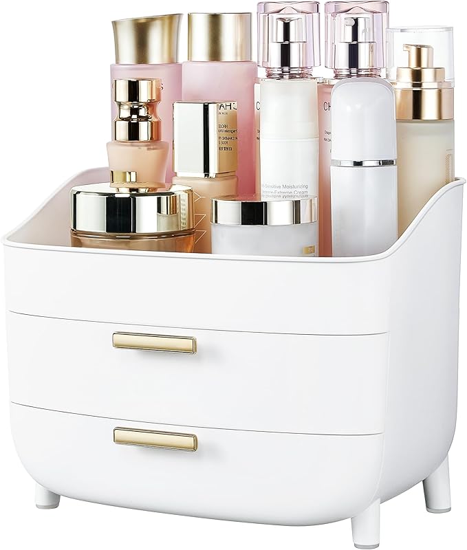 Vtopmart 3-Tier Skincare Makeup Organizer with Drawers, White