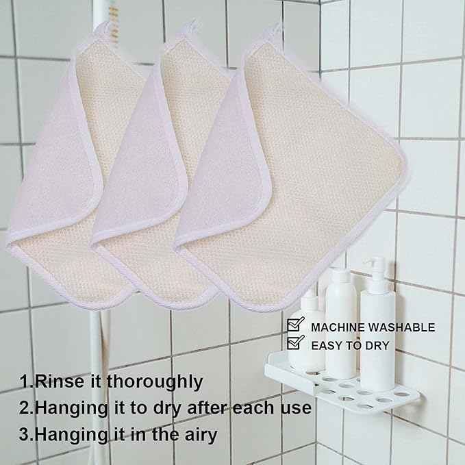 PPHAO BASIC - Soft Weave Washcloth for Face - Face Washcloths - Exfoliating Washcloths for Dead Skin - Exfoliating Towel Pack - Bulk - Washcloths Scrubber for Body and Face - Towel - 6 Pack