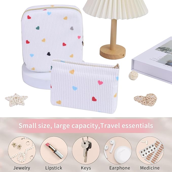 2-Pack Period Bag for Women Girls, Portable Corduroy Sanitary Napkin Storage Bag Period Pouch Small Discreet Menstrual Pouch, Sanitary Pads Period Kits Tampons Holder for First Period