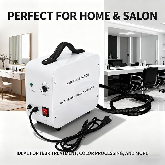 Nano Hair Steamer, Professional Nano Spray Vaporizer, Hair Color Processor, for Salon & Home Use – Adjustable Mist, 110V, 1300W, 11.83oz Tank, Moisturizing, Scalp Care, Hair & Pet Grooming