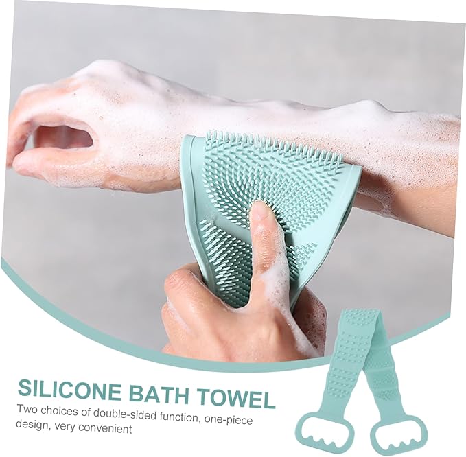SHERCHPRY Body Scrubber Bath Back Strap Shower Brush with Hooks Easy Clean Bath Massage Scrubber for All Skin Types for Men Women Daily Deep Cleaning Tool