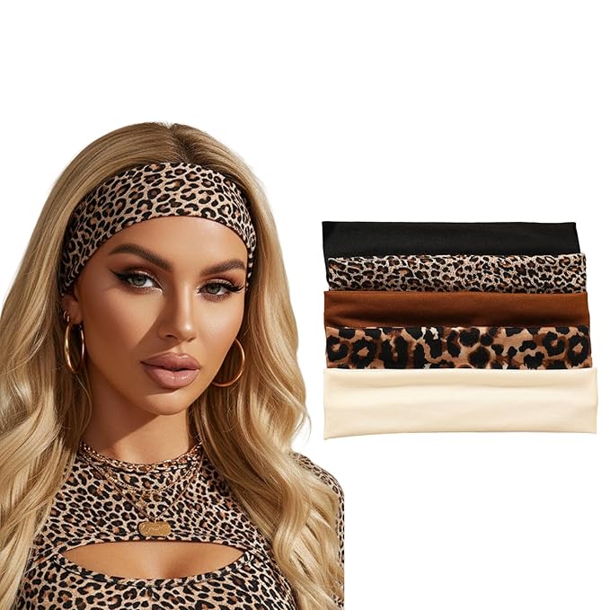 5PCS Animal Print Pattern Headband, Fashion Hair Accessories, Hair Band for Women, Stylish Hair Accessory