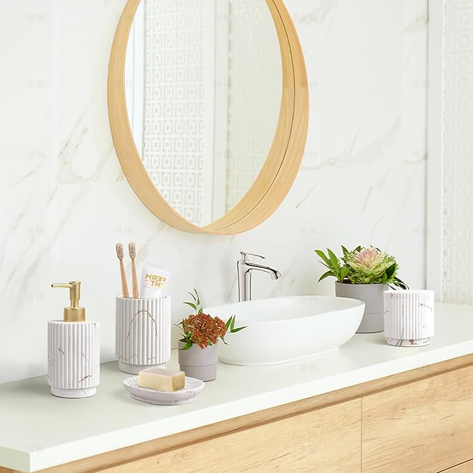 SEEYUAN 4 Pcs Bathroom Accessories Set -Toothbrush Holders Set