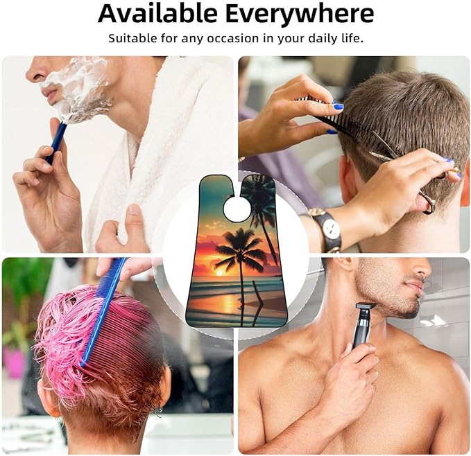 Underwater Scenery Print Beard Bib Shaving Apron, Beard Hair Trimming Cape Gift For Dad