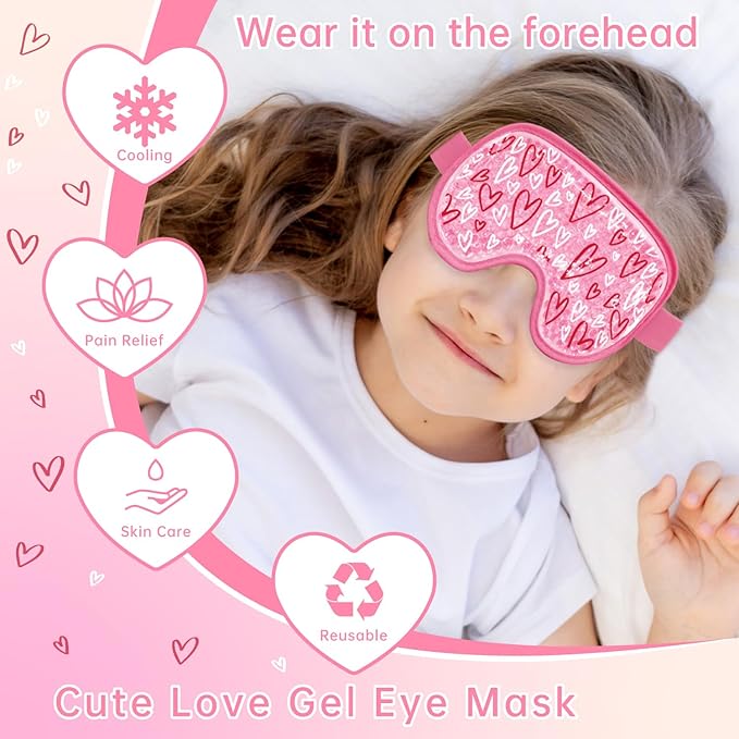 SEIWEHIDO Cooling Eye Mask Cold Eye Compress Mask for Puffy Eyes, Reusable Eye Ice Pack Gel Ice Eye Mask for Tired Eyes, Eyes Surgery, Migraines, Stress Relief, Itchy Eyes, Skin Care, Eye Spa 2PCS