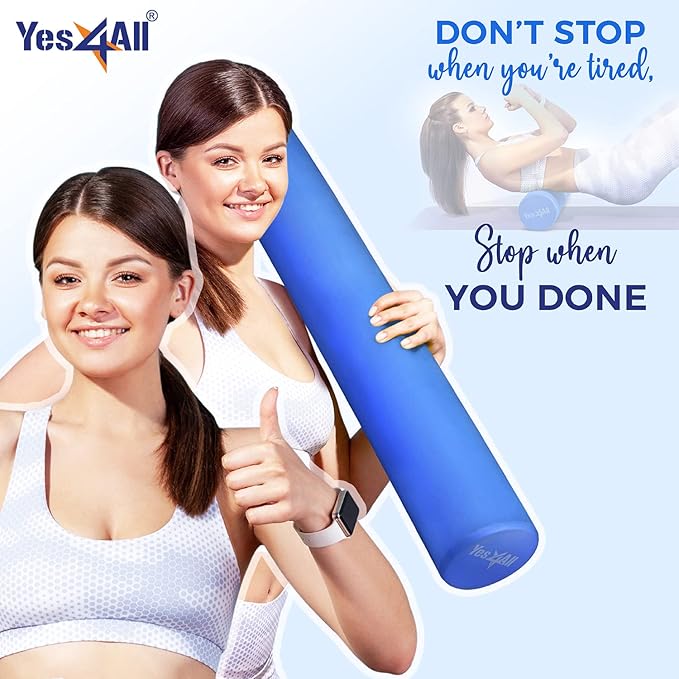 Yes4All EVA Firm Foam Roller for Back - Round Roller for Exercise, Yoga & Pilates 12/18/24/36 inch
