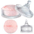 2 Pieces Extra Large Body Powder Puff and Container, 6 Inch Oversize Dust Powder Puff for Baby Women Dusting Powder