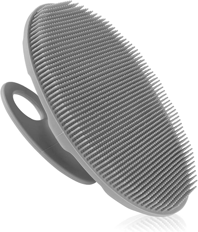 INNERNEED Silicone Body Cleansing Brush Exfoliating Scrubber, DGreen+Purple