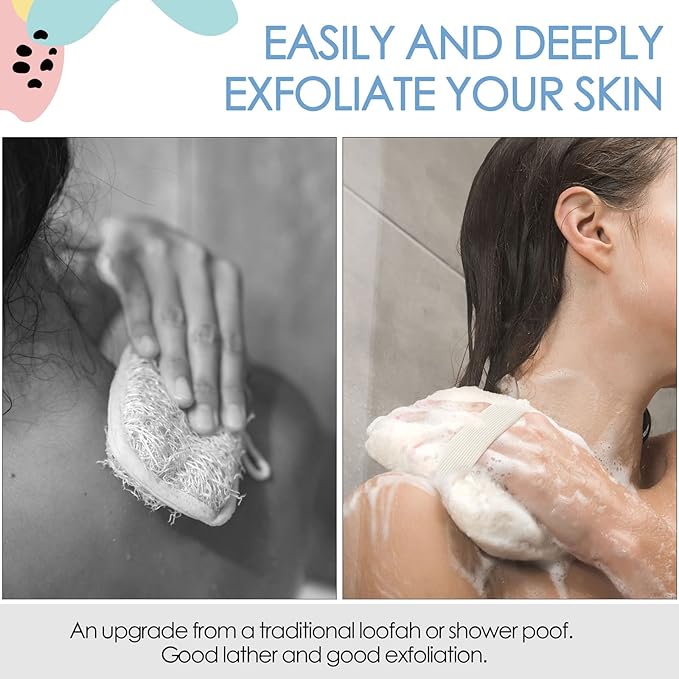 Evridwear 3 Pack Exfoliating Bath Sponges, Body Scrubber for Shower, Textured Loofah Pads for Dead Skin Removal, Body Exfoliator for Smoother Skin, Spa Body Polishing for Men & Women(Macaroon)