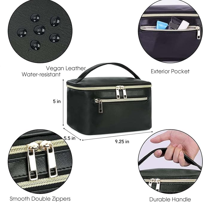 Wandering Nature Makeup Bag, Women Travel Make Up Vanity Case with Handle