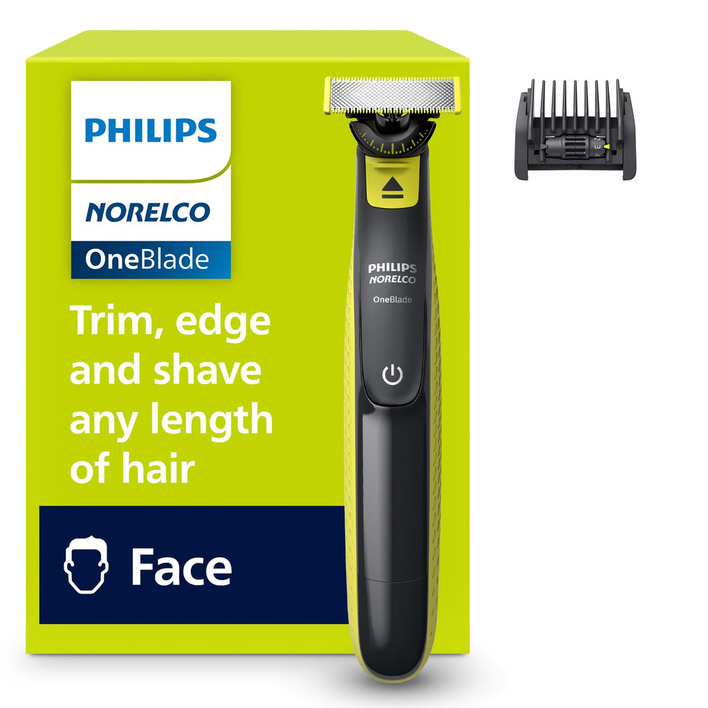 Norelco Philips OneBlade 360 Hybrid Face Trimmer and Shaver, 5 Length Comb