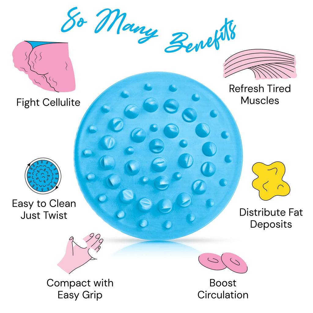 Scala Cellulite Massager Silicone, Bath Scrubber for Smoother Skin Aqua