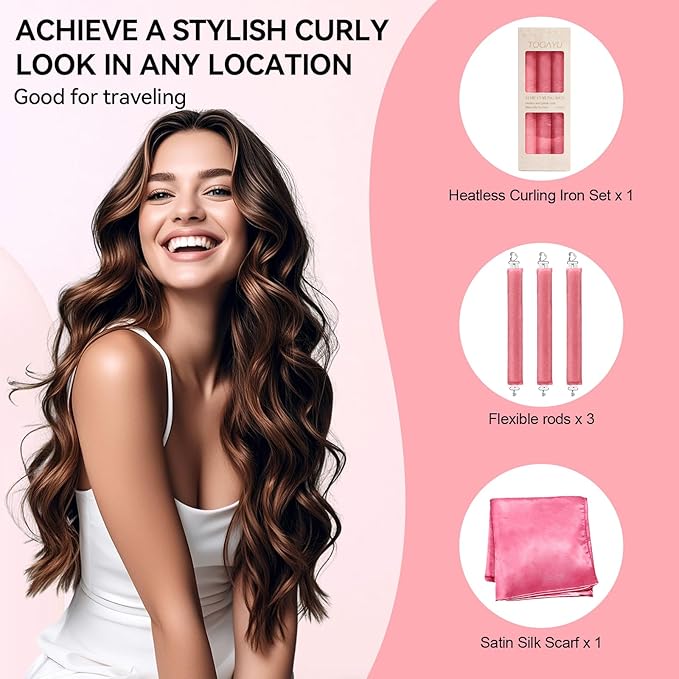 Togayu Heatless Curls Overnight Hair Care Set - Jumbo Velvet Hair Curlers
