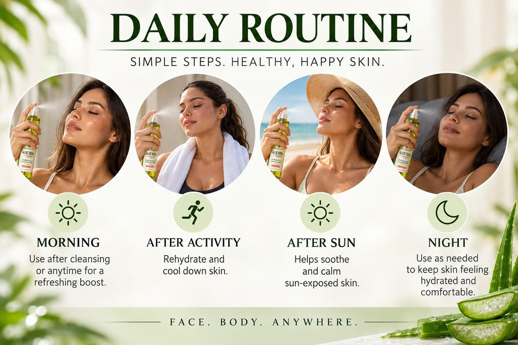 BioMiracle 98% Organic Aloe Vera Mist (3.9 oz) - Cooling Relief for Sunburn, Dry or Irritated Skin, Hydrating Spray with Vitamins C & E, 3-Pack