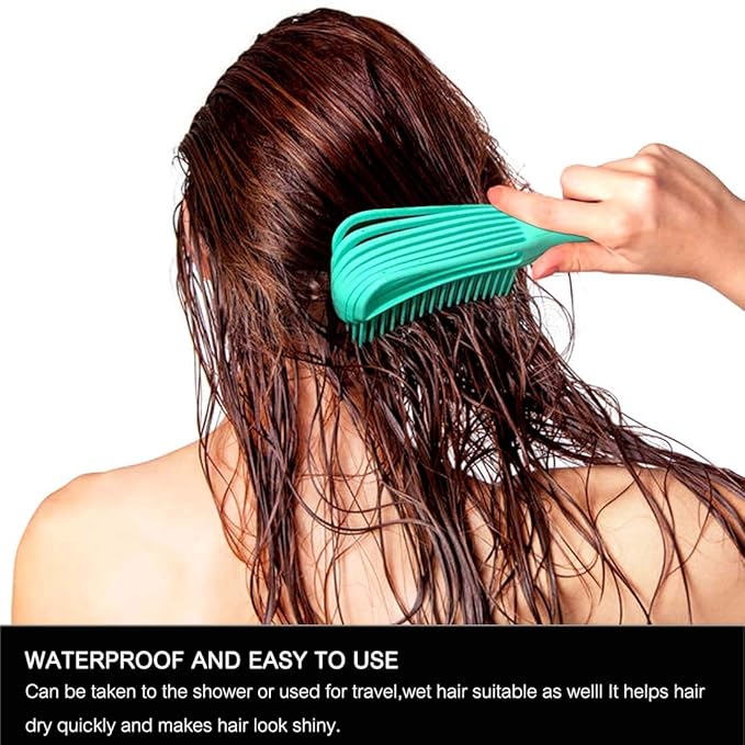 A.DASHER Detangling Brush for Afro America/African Hair Textured 3a to 4c, Knots Detangler Scalp Massage Comb for Women (Green, 3 Count)