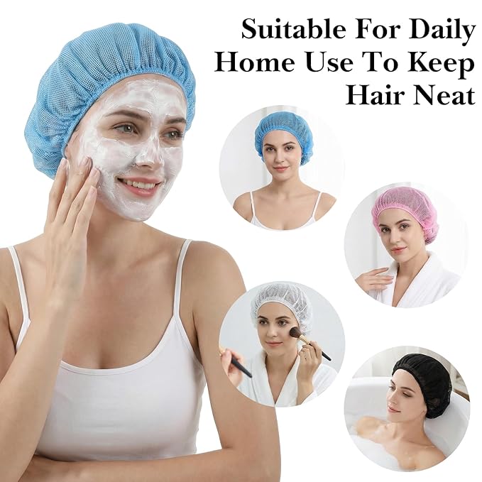 4 PCS Mesh Hair Nets for Sleeping, Sleep Bonnets for Women Sleeping Caps Hair Bonnets for Women Sleeping, Sleep Caps for Women, Colorful Elastic Hair Drying Bonnet