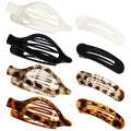 Obeoby 8 PCS Flat Hair Clips, Easter Gifts Tortoiseshell Flat Claw Clips 2 Styles Hair Claws for Women Girls Medium Hair Volume
