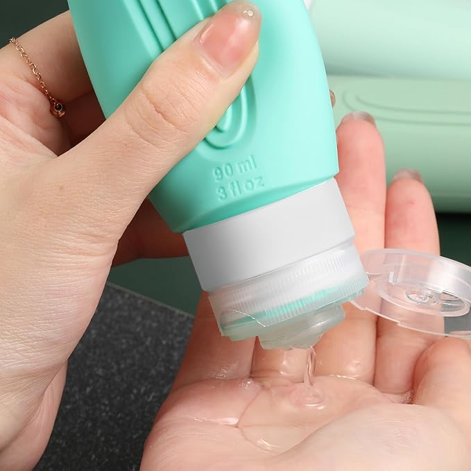 CHEODIN Travel Bottles for Toiletries, 5 Pack TSA Approved Travel Size Containers, 3oz Leak Proof Refillable Travel Accessories for Shampoo Conditioner, BPA Free Travel Bottles with Toiletry Bag