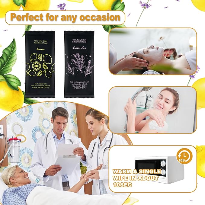 Hot or Cold Moist Cotton Towel Bulk Moist Towelettes Individually Wrapped