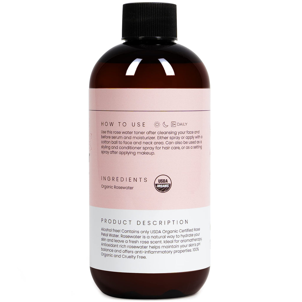 Simplified Skin Rose Water Spray for Face & Hair, Rosewater Mist Toner
