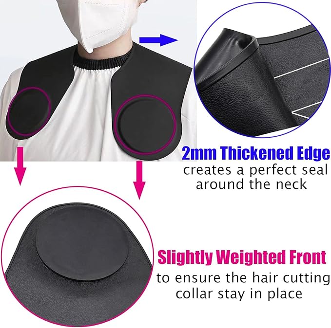 XDONEF Hair Cutting Guide Collar Silicone Waterproof Cutting Cape for Hair Stylist Hair Cutting Mat for Shoulders Hair Cut Mat with Guidelines Weighted Neck Wrap for Salon Home Large
