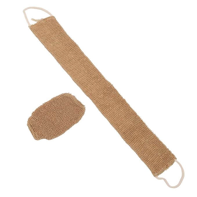 Back Scrubber with Textured Ultra Soft Microfiber Glove Strap Spa Quality Exfoliation for Home or Travel