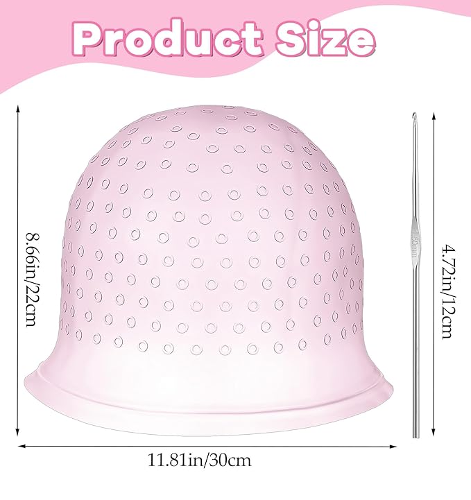 Frosting Caps for Highlighting Hair, Professional Hair Highlighting Caps for Hairs with Needle, Precise Punching for Salon Dyeing for Women & Men (Reusable)