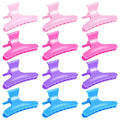 BAHABY Hair Clips for Styling Sectioning 12 Pack Pink Hot Pink Purple Blue Butterfly Clamps Hair Claw Clips Pro Salon Hair Clips for Styling, Sectioning, Cutting and Coloring