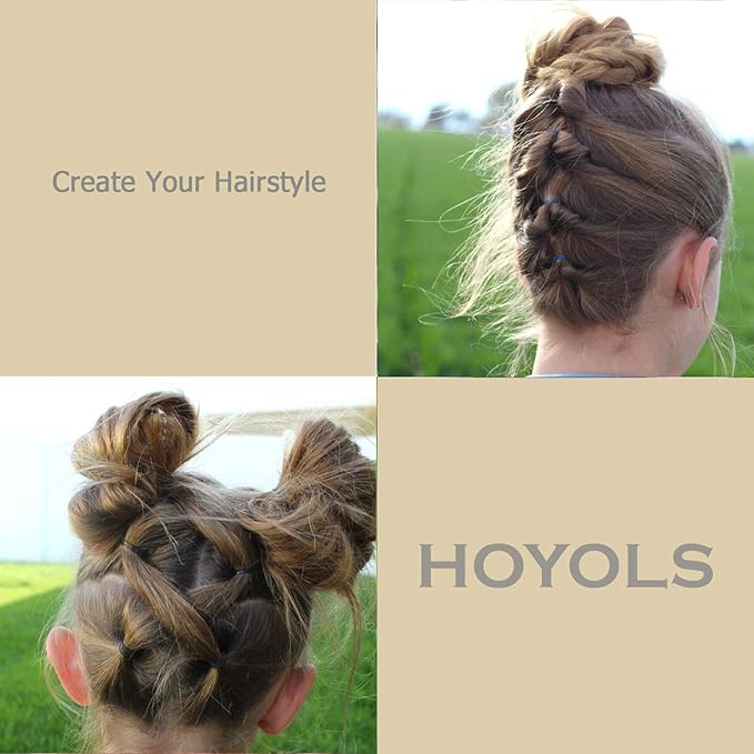 HOYOLS Large Rubber Bands for Hair, 1 1/4 Inches Black Hair Ties