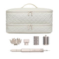 Double-Layer Travel Carrying Case for Revlon One-Step Hair Dryer Brush Volumizer Styler Shark FlexStyle Attachment Portable Storage Organizer Bag Hair Tools Travel Bag (Beige)
