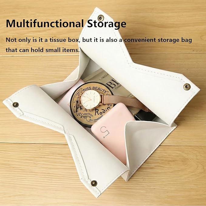 Black Leather Tissue Box Cover for Bathroom Decor,Funny Decorative Toilet Paper Box Holder for WC,YOU NEVEN KNOW WHAT YOU HAVE UNTIL IT'S GONE AKE TOILET PAPER,9.8x5.9x5.9