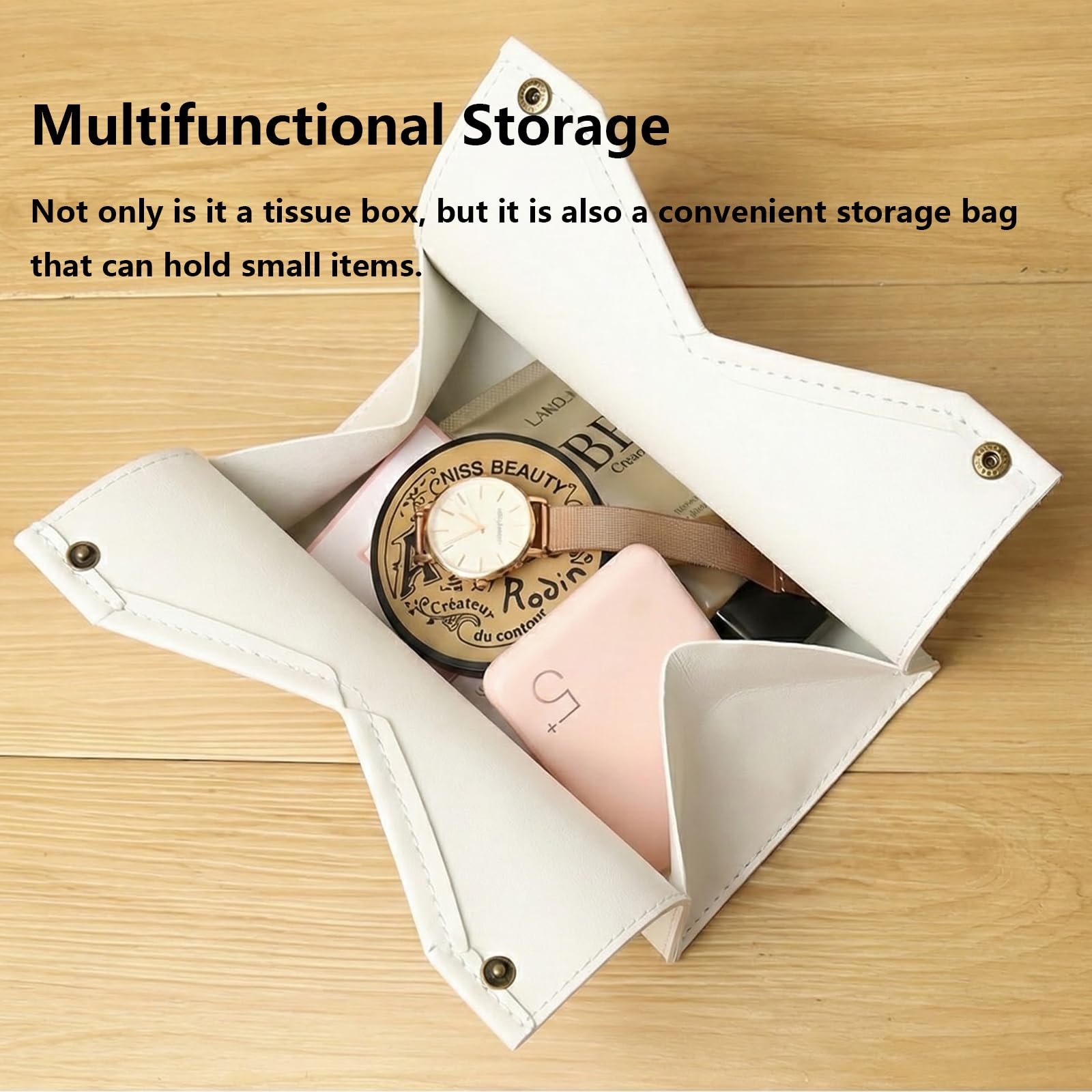 PaJiaNi Spring Floral Leather Tissue Box Cover Rectangle, Tulip Flower Toilet Paper Box Holder,Flower Decorative Facial Paper Case for Farmhouse Living Room Bathroom Kitchen Office Desk,9.8x5.9x5.9In