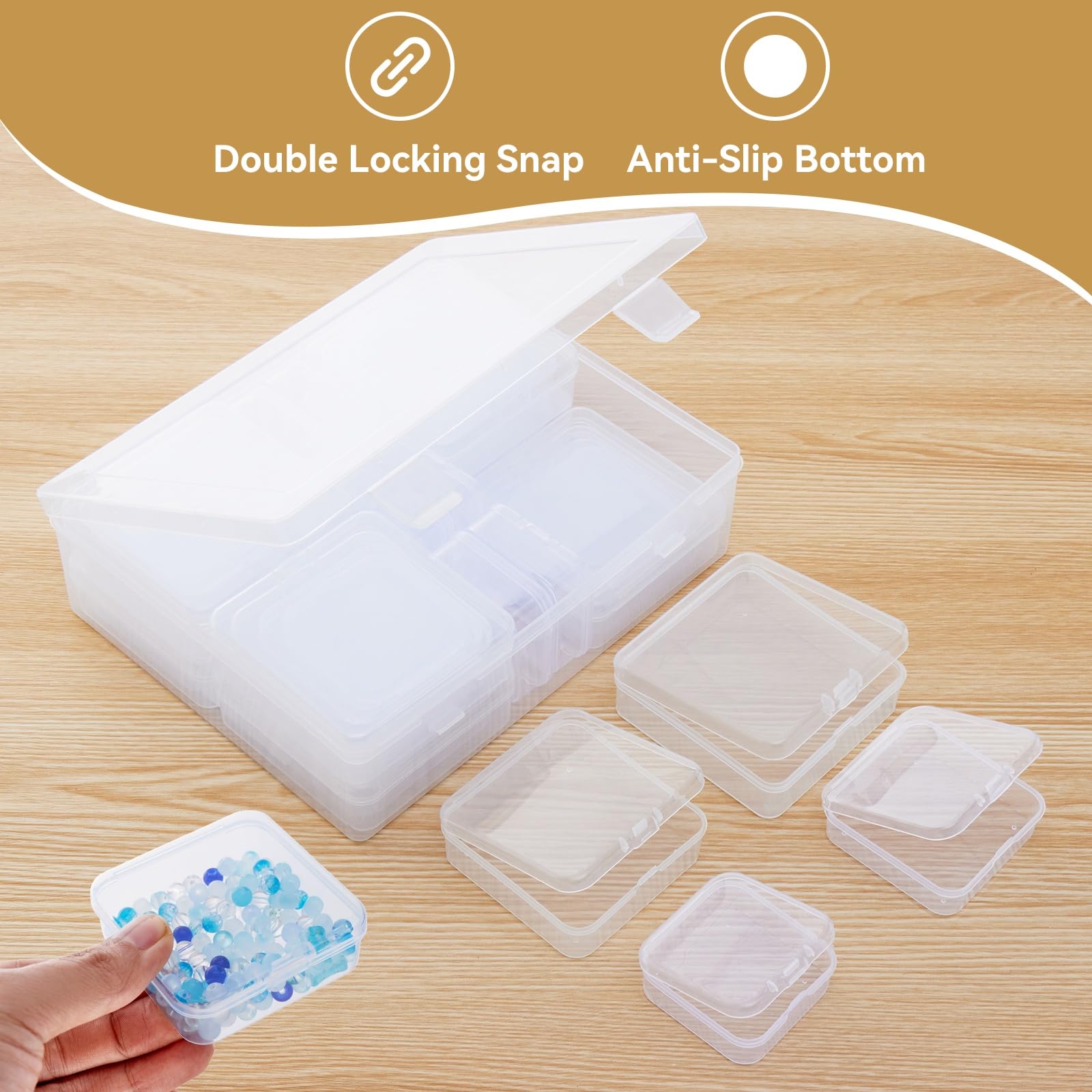 Goodma Small Bead Organizers, 78 Pieces Mixed Sizes Plastic Storage