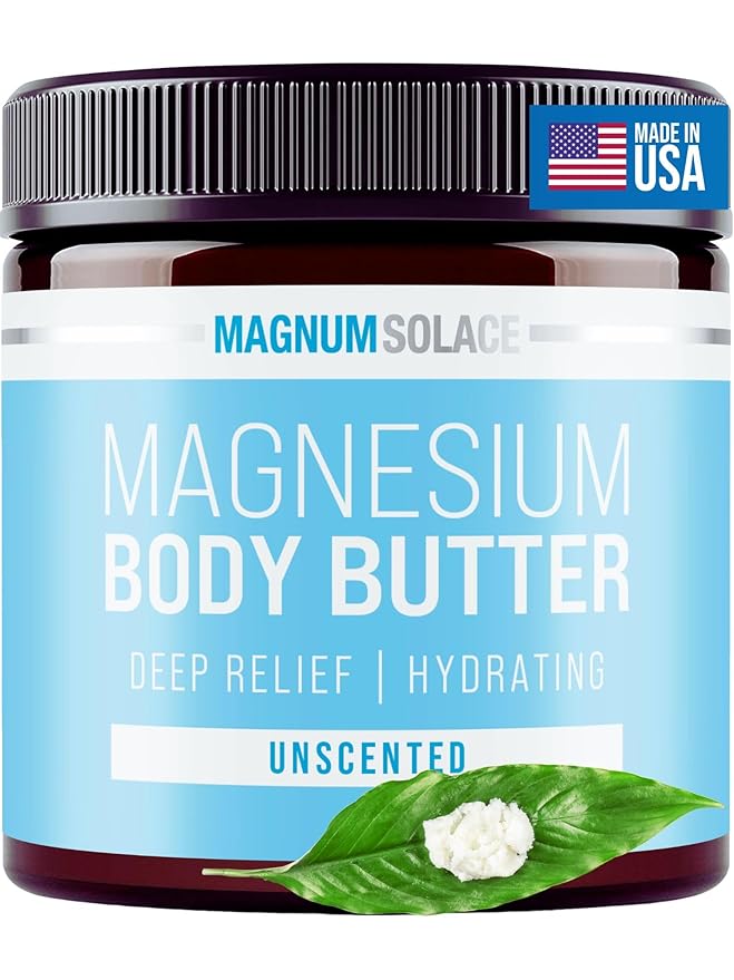 Magnum Solace Magnesium Body Butter - Nighttime Magnesium Cream - Lightly Scented